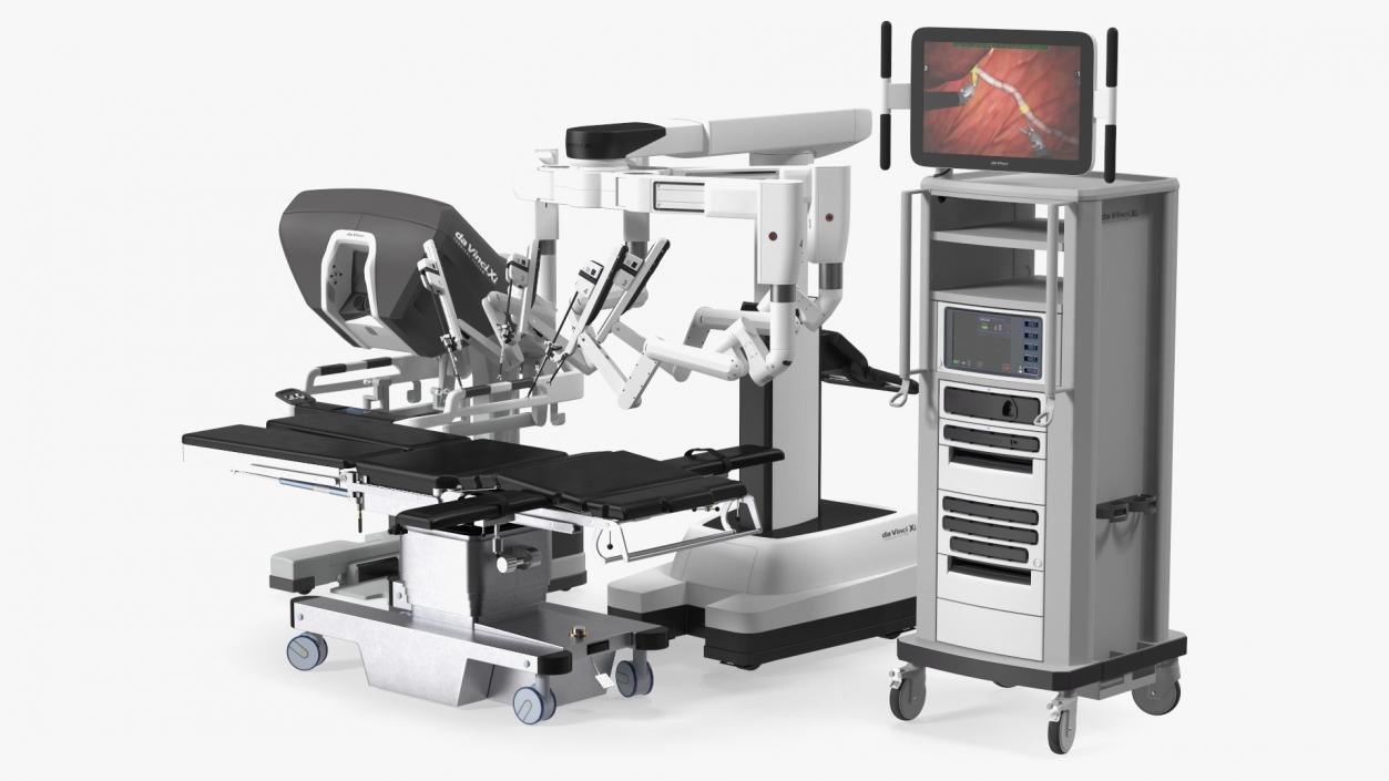 3D Full Da Vinci Surgical System with Operating Table(1) model