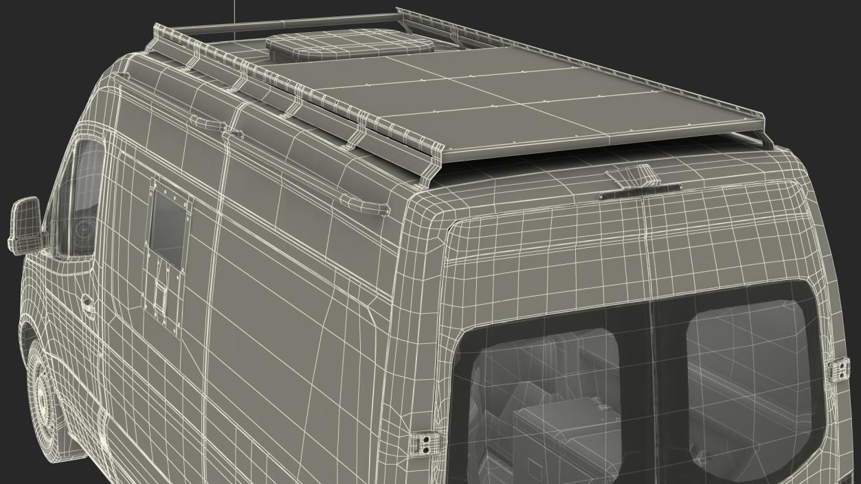 Mercedes Bulletproof Armored Van Rigged 3D model