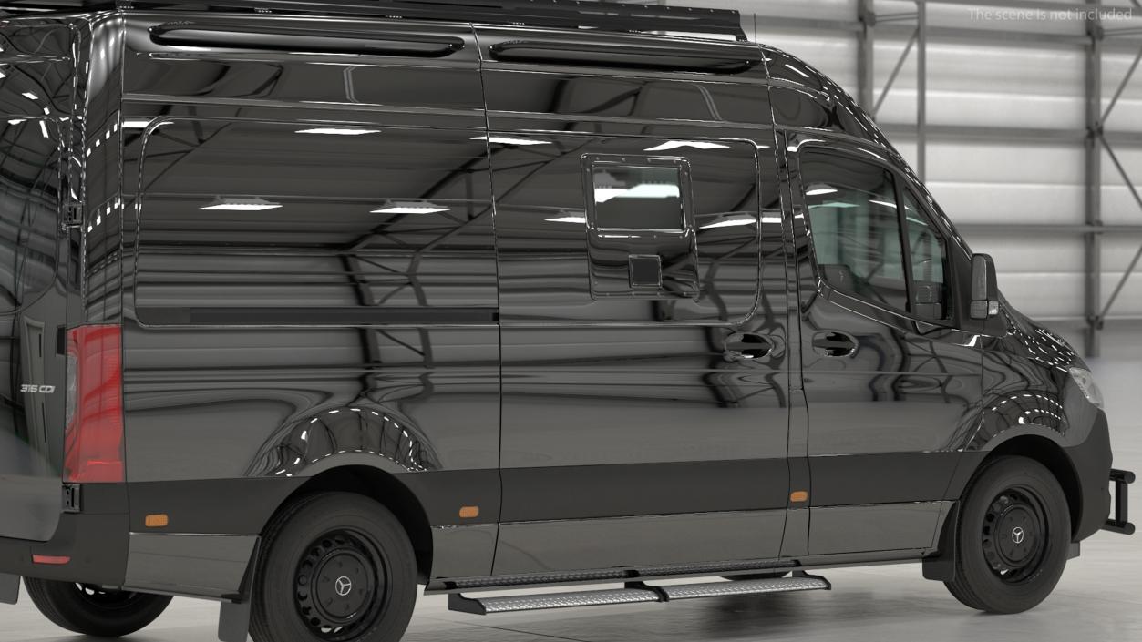 Mercedes Bulletproof Armored Van Rigged 3D model