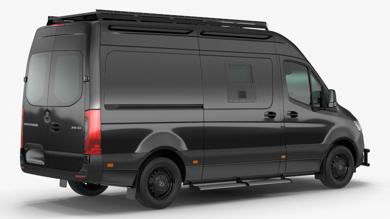 Mercedes Bulletproof Armored Van Rigged 3D model