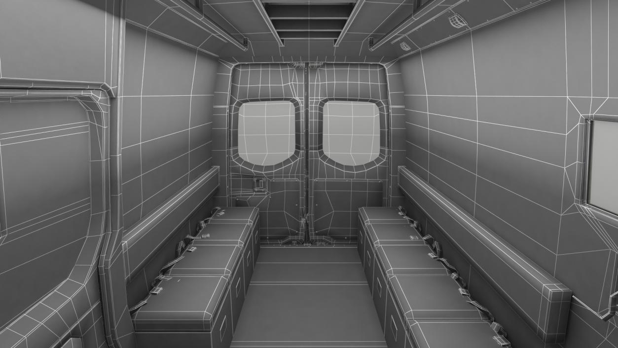 Mercedes Bulletproof Armored Van Rigged 3D model