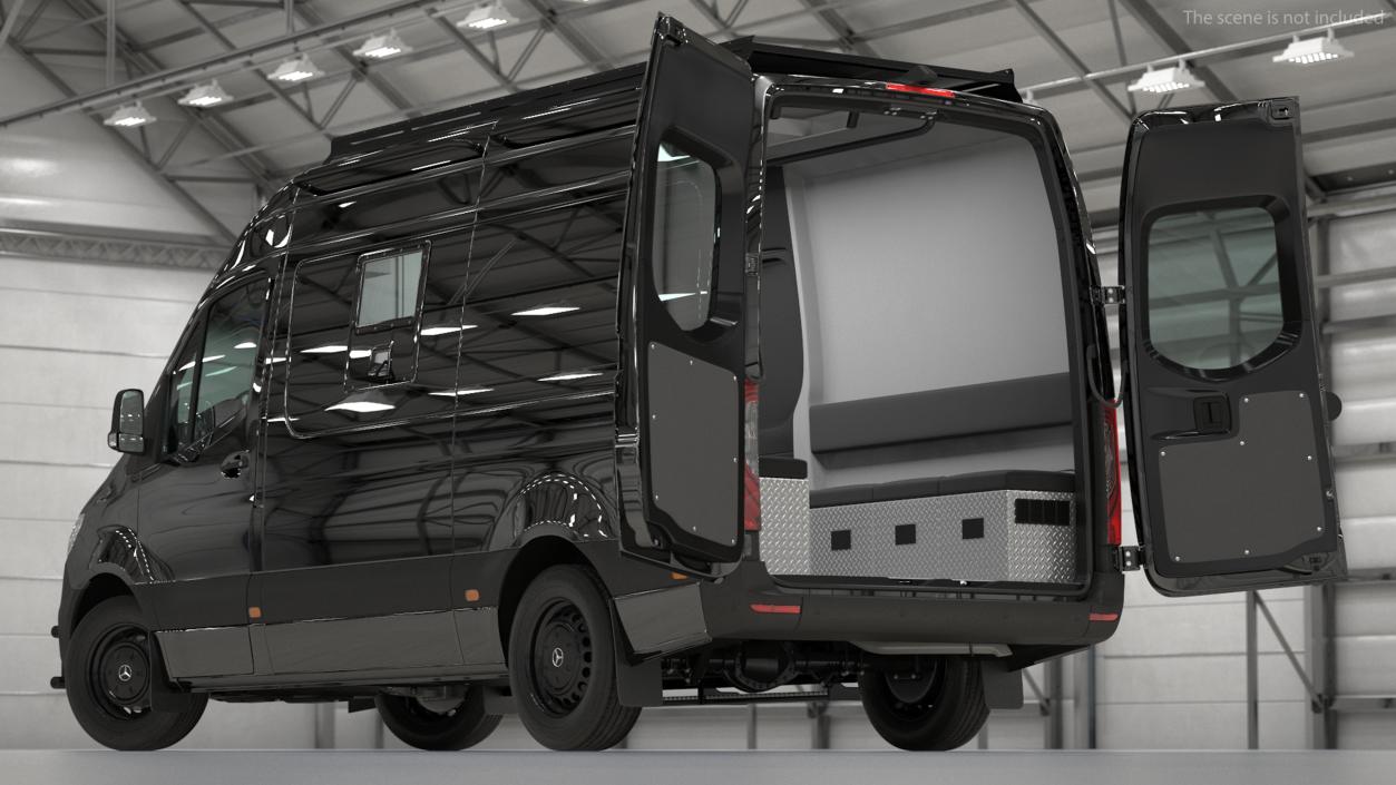 Mercedes Bulletproof Armored Van Rigged 3D model