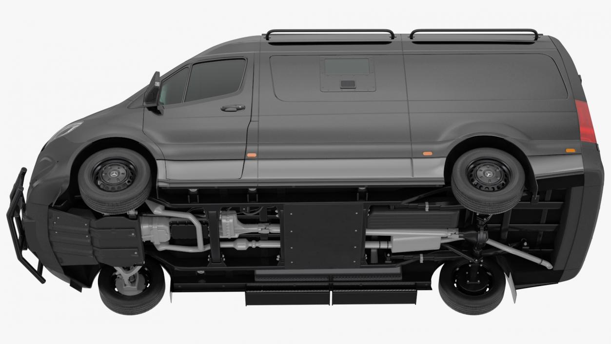 Mercedes Bulletproof Armored Van Rigged 3D model