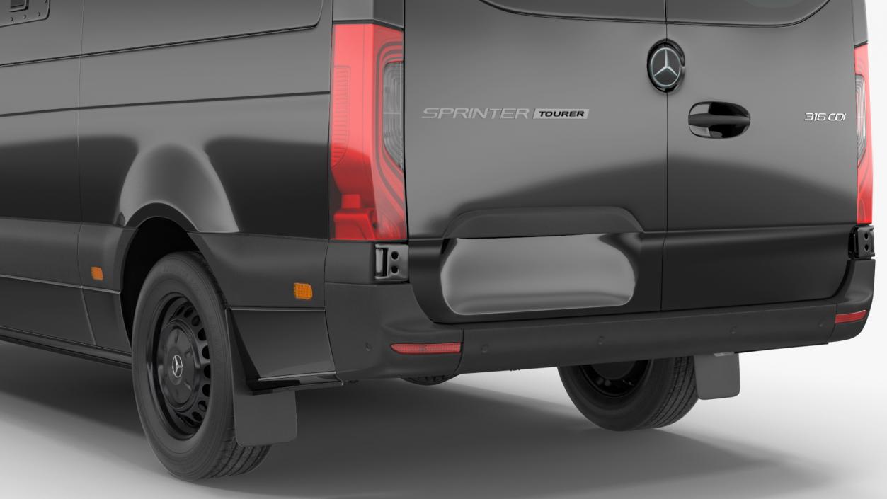 Mercedes Bulletproof Armored Van Rigged 3D model