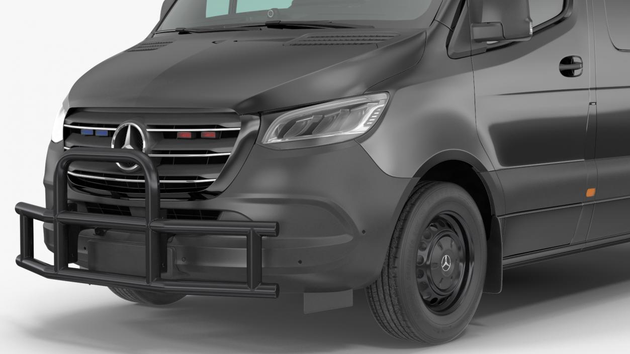 Mercedes Bulletproof Armored Van Rigged 3D model