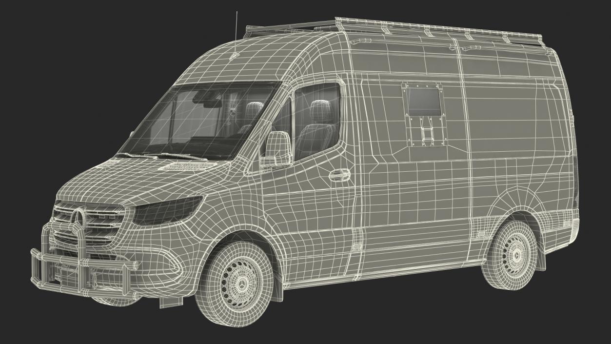 Mercedes Bulletproof Armored Van Rigged 3D model