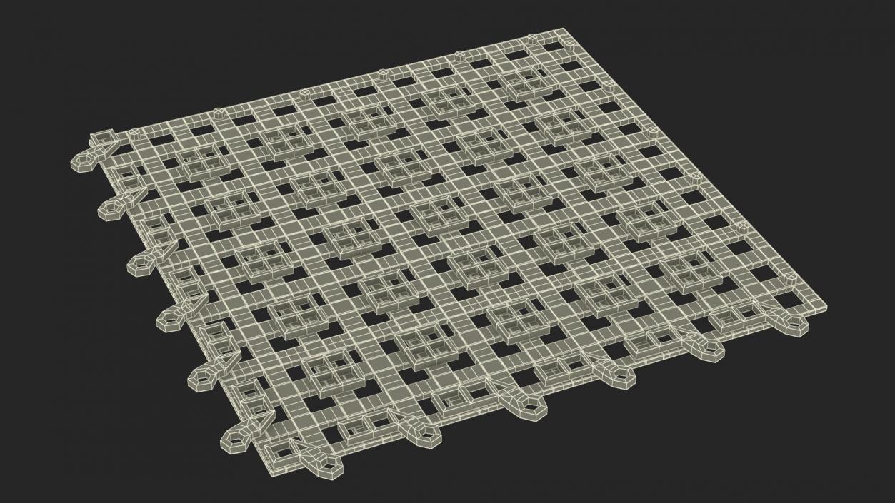 3D model Plastic Garage Floor Tile Grey