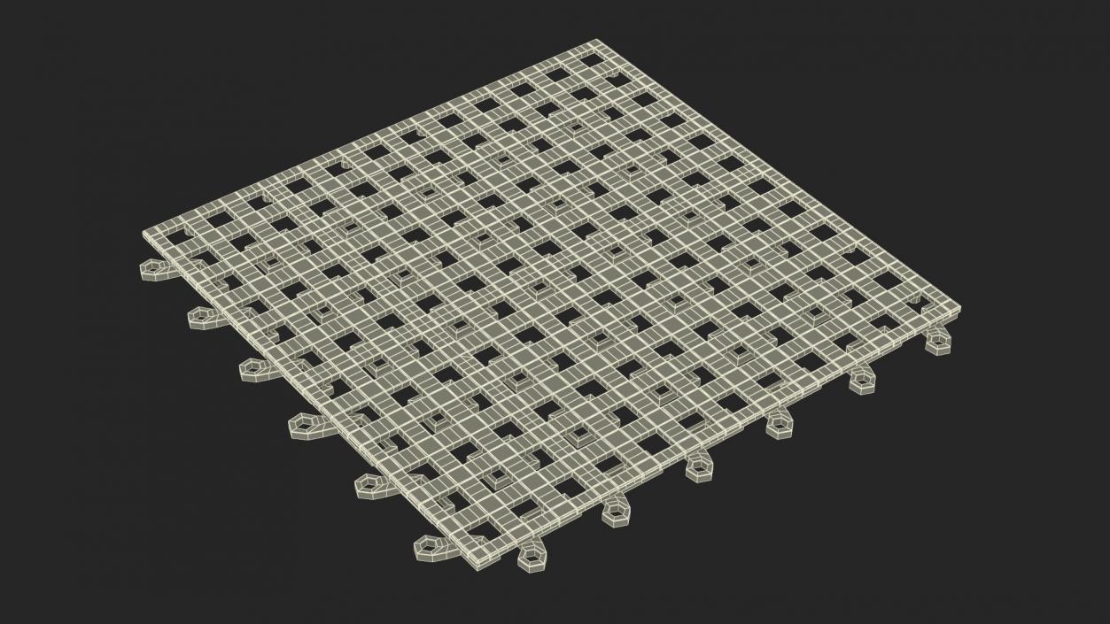 3D model Plastic Garage Floor Tile Grey