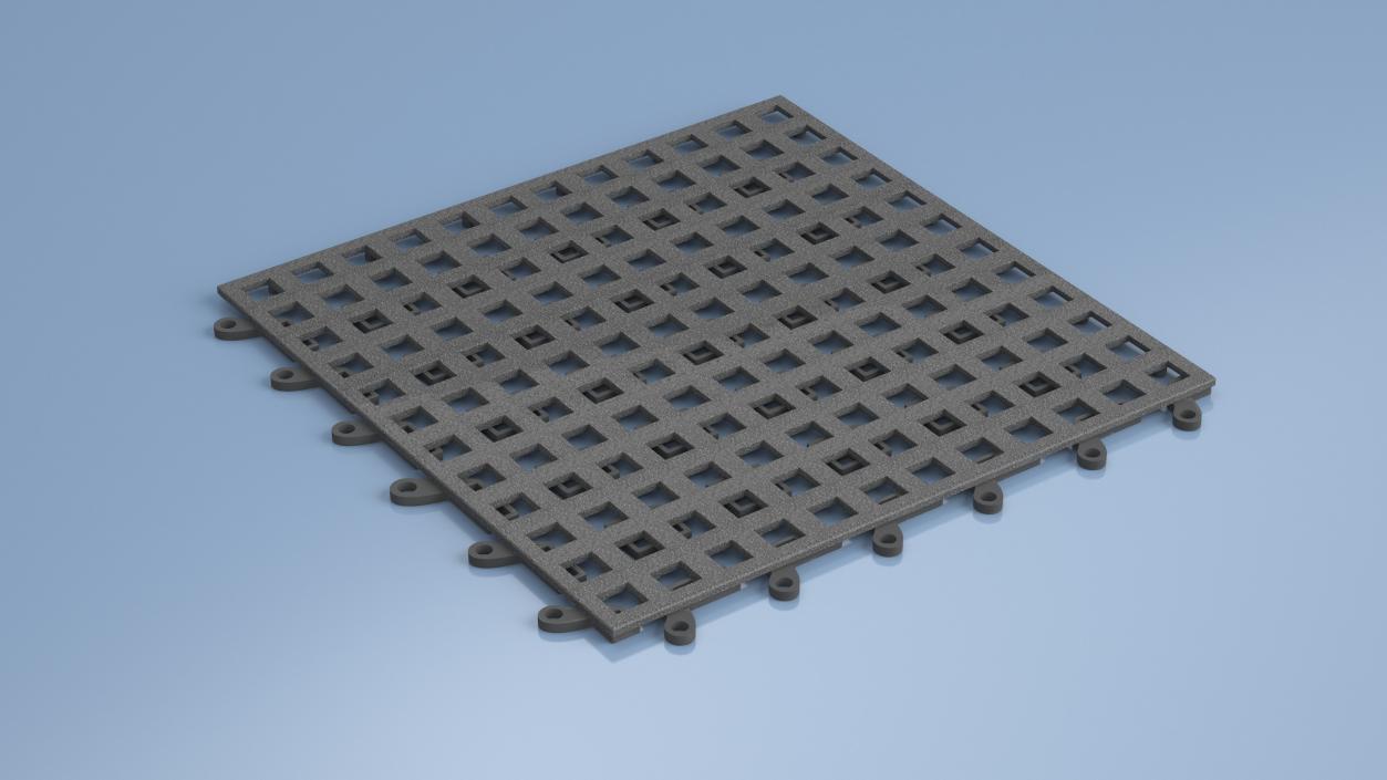 3D model Plastic Garage Floor Tile Grey