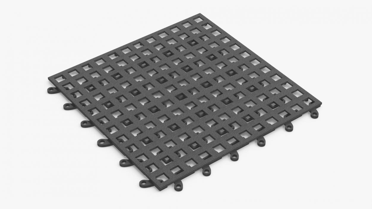 3D model Plastic Garage Floor Tile Grey