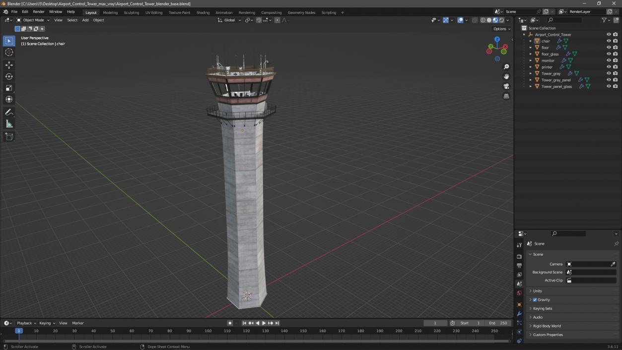 3D Airport Control Tower