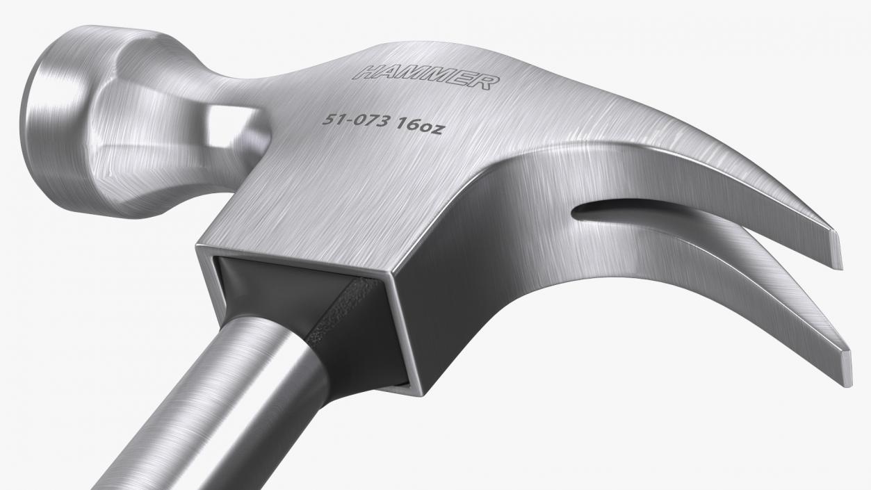 3D Steel Shaft Claw Hammer model