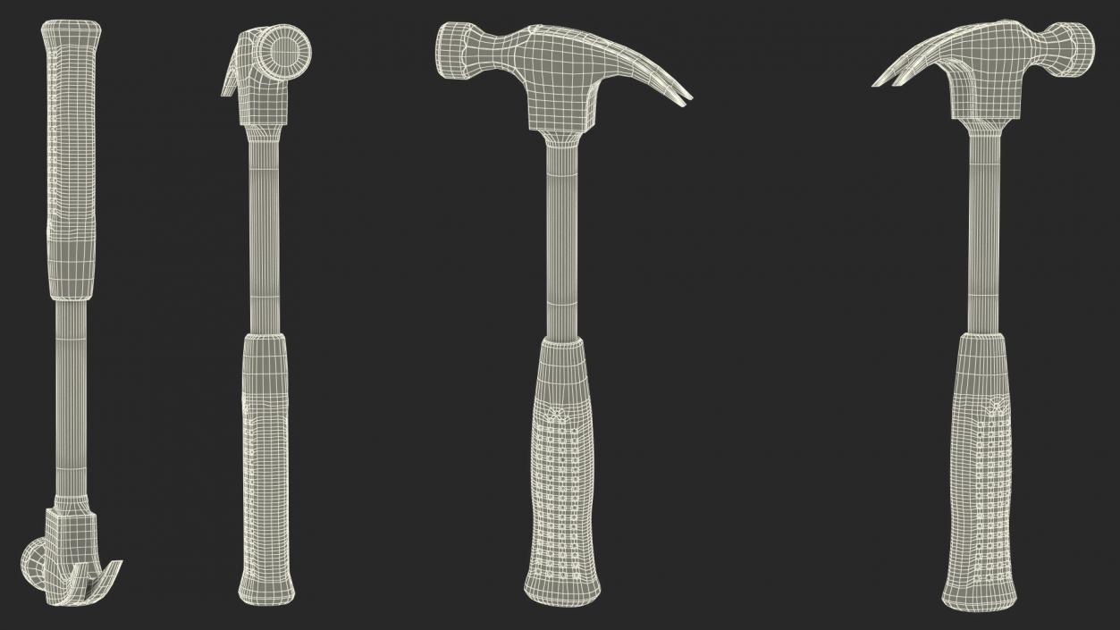 3D Steel Shaft Claw Hammer model