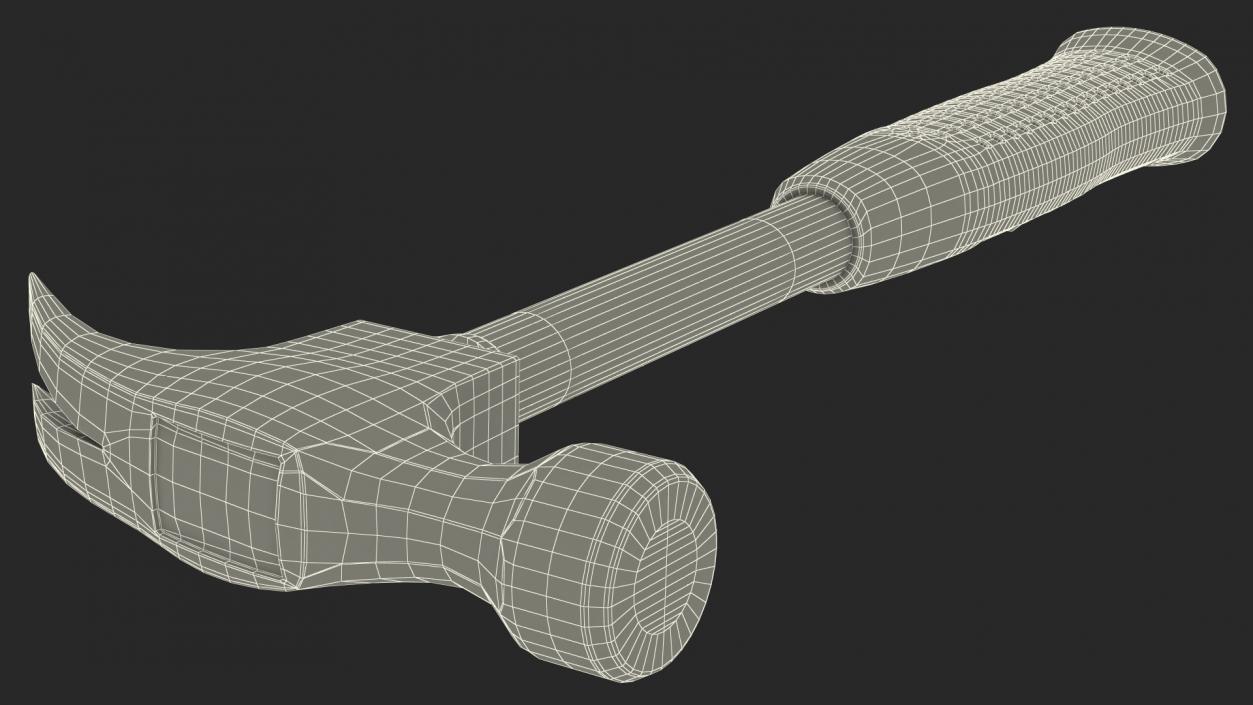 3D Steel Shaft Claw Hammer model