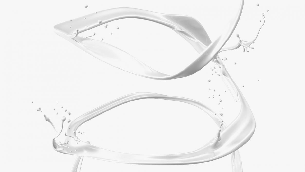 3D Abstract Liquid Splash White model