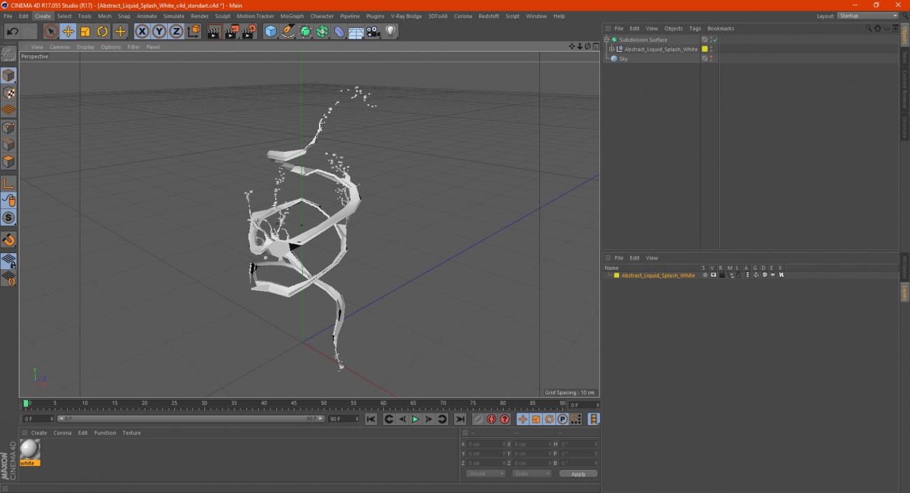 3D Abstract Liquid Splash White model