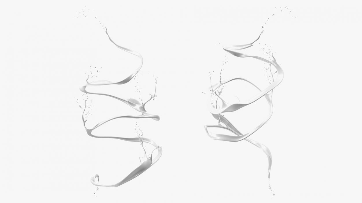 3D Abstract Liquid Splash White model