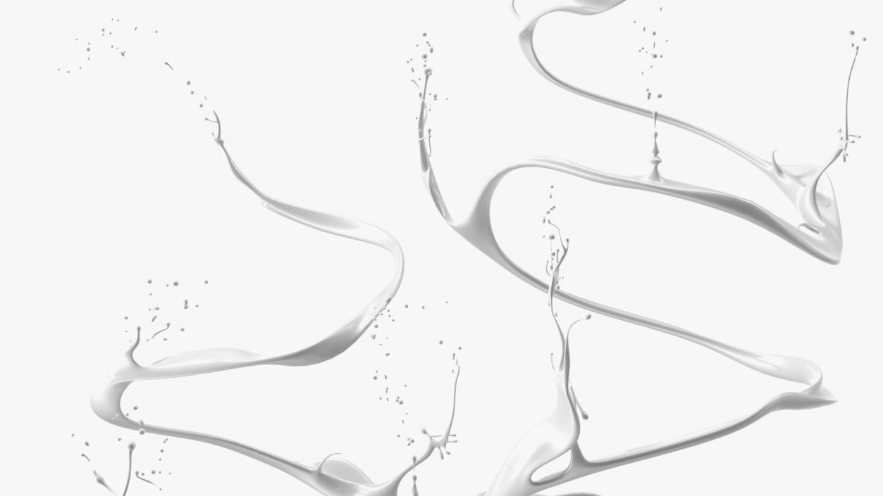 3D Abstract Liquid Splash White model