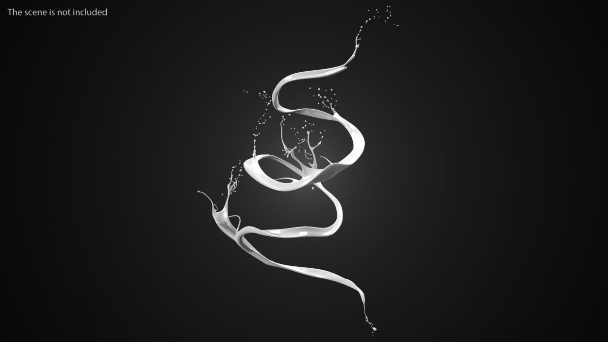 3D Abstract Liquid Splash White model