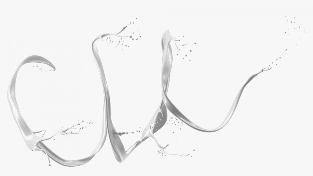 3D Abstract Liquid Splash White model