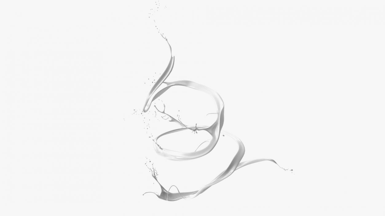 3D Abstract Liquid Splash White model