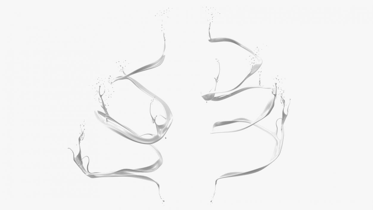 3D Abstract Liquid Splash White model