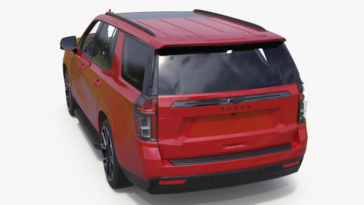 Red SUV Chevrolet Tahoe 2024 Simplified 3D model