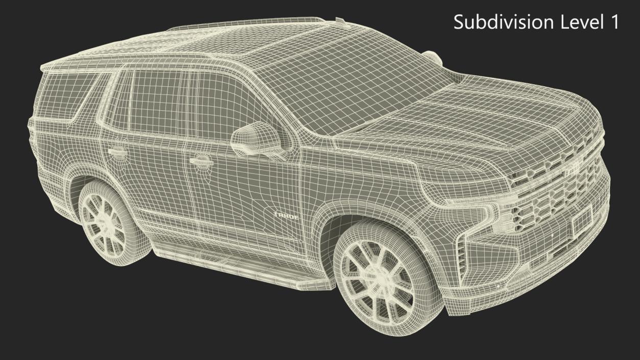Red SUV Chevrolet Tahoe 2024 Simplified 3D model