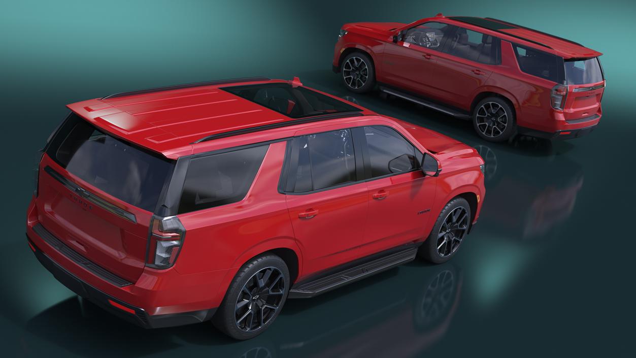 Red SUV Chevrolet Tahoe 2024 Simplified 3D model