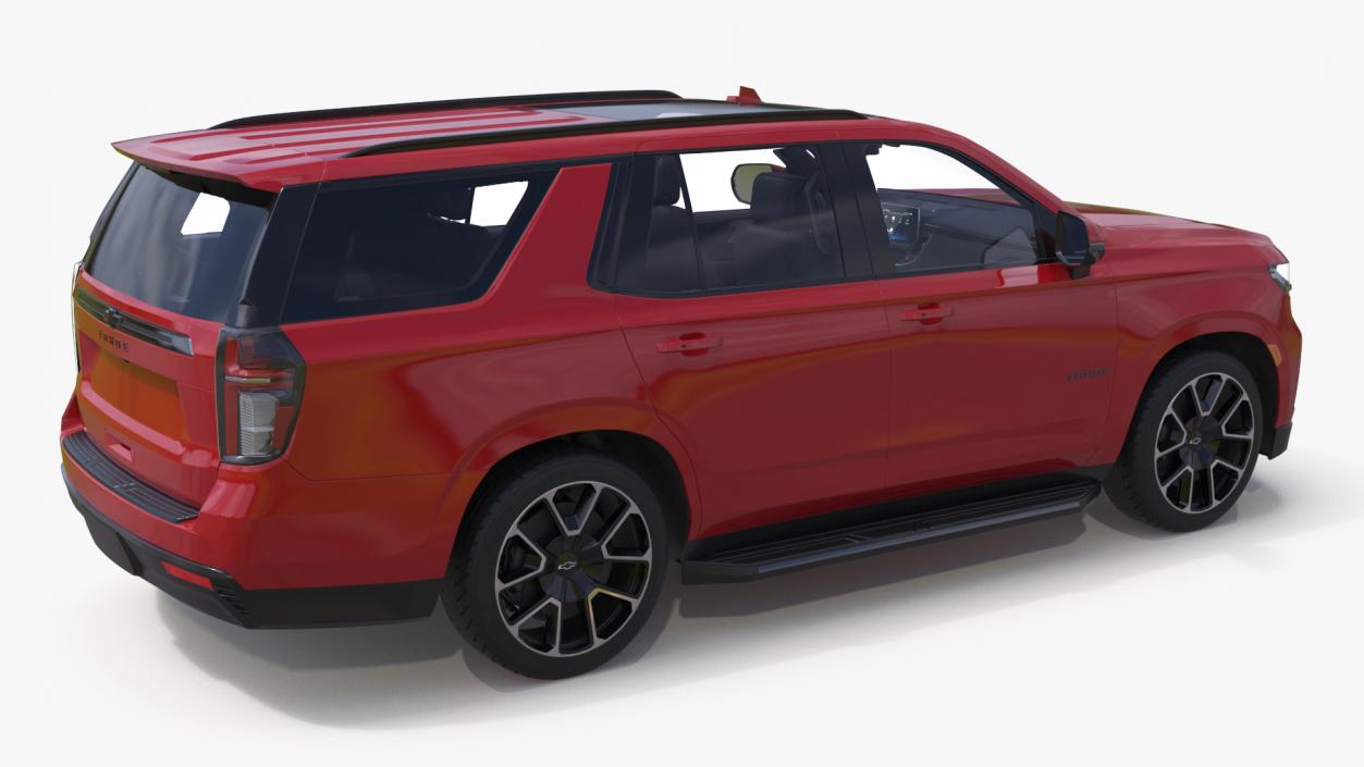 Red SUV Chevrolet Tahoe 2024 Simplified 3D model