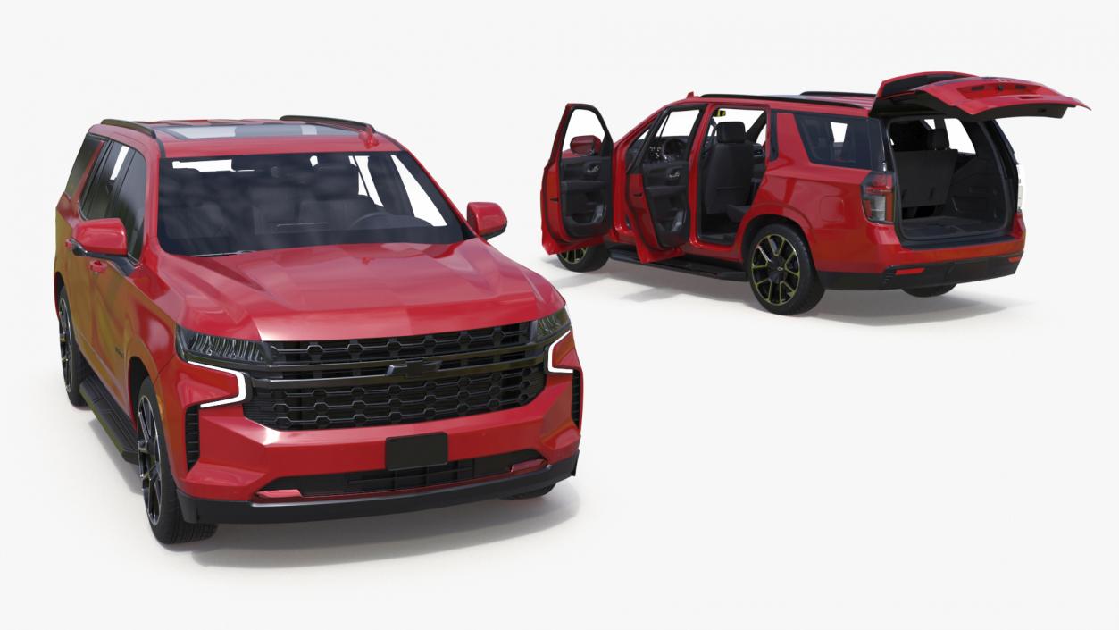 Red SUV Chevrolet Tahoe 2024 Simplified 3D model