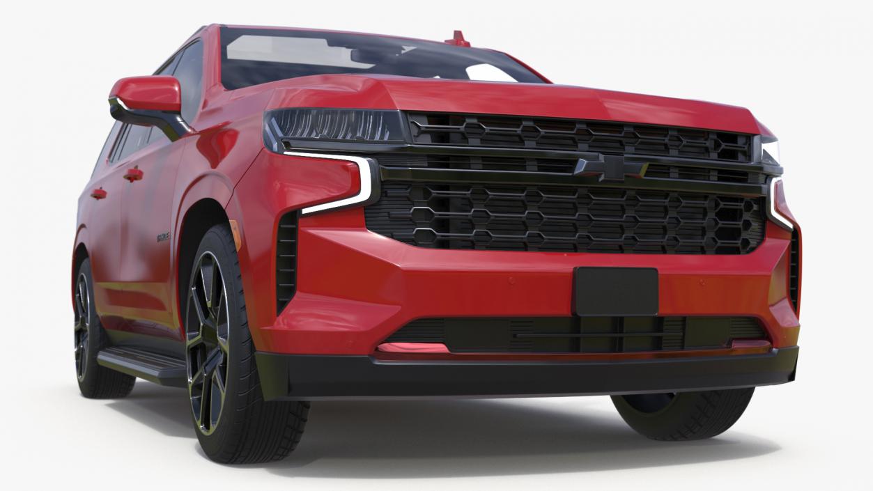 Red SUV Chevrolet Tahoe 2024 Simplified 3D model