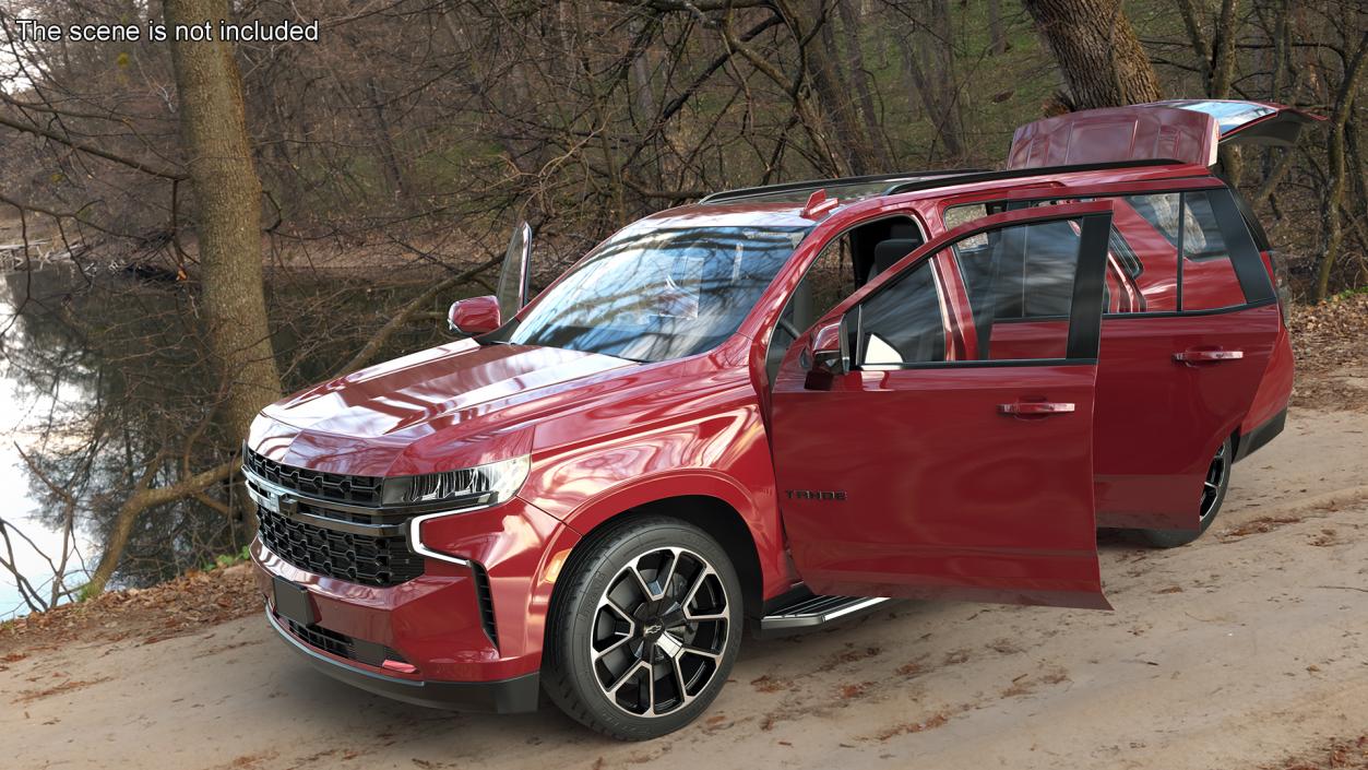 Red SUV Chevrolet Tahoe 2024 Simplified 3D model