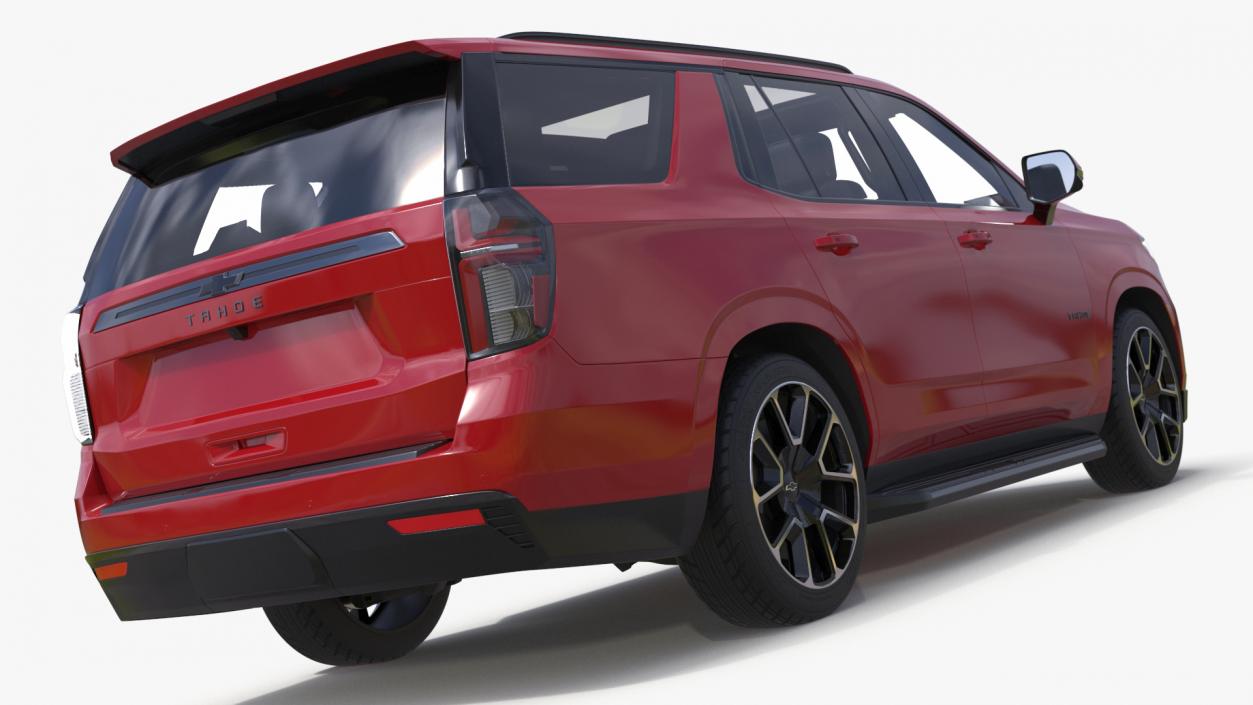 Red SUV Chevrolet Tahoe 2024 Simplified 3D model