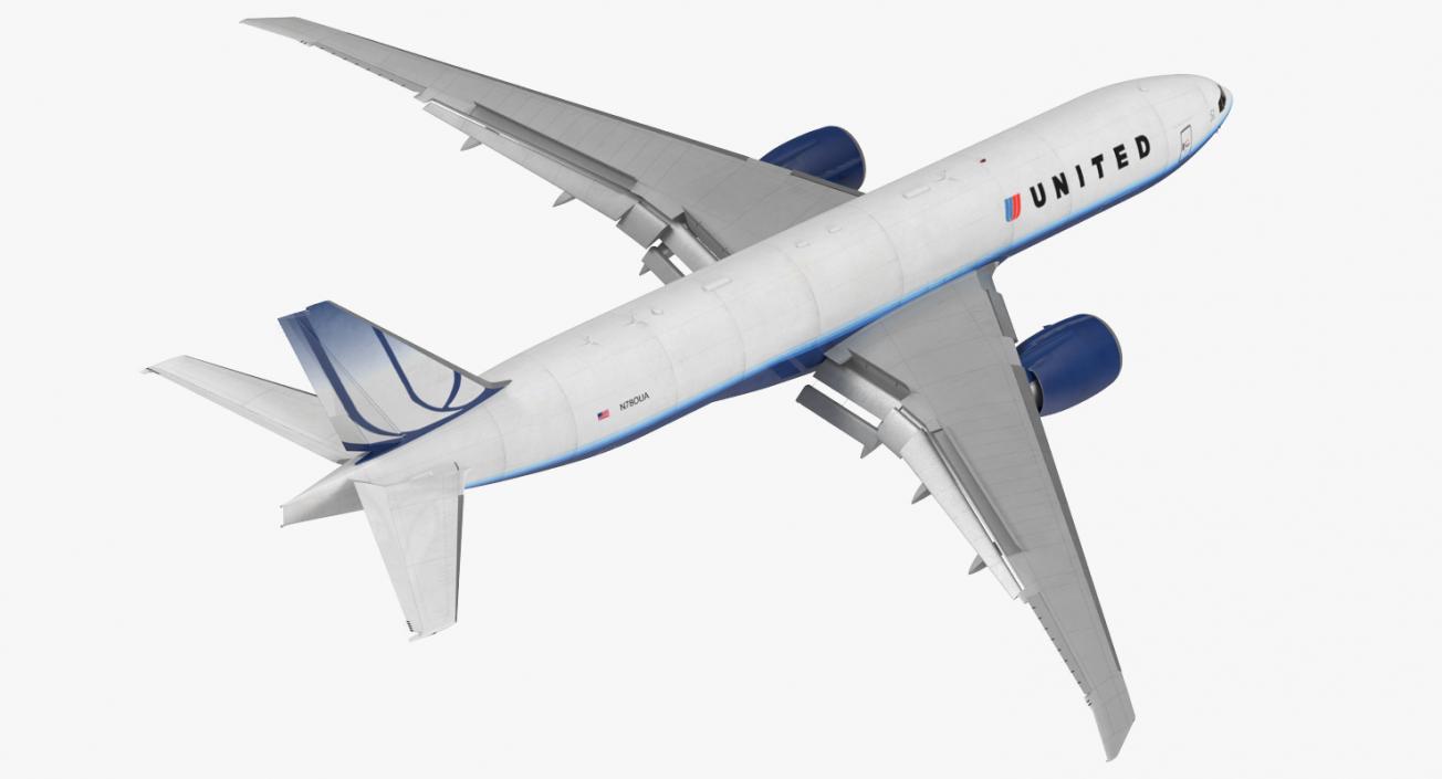 3D Boeing 777 Freighter United Airlines Rigged model