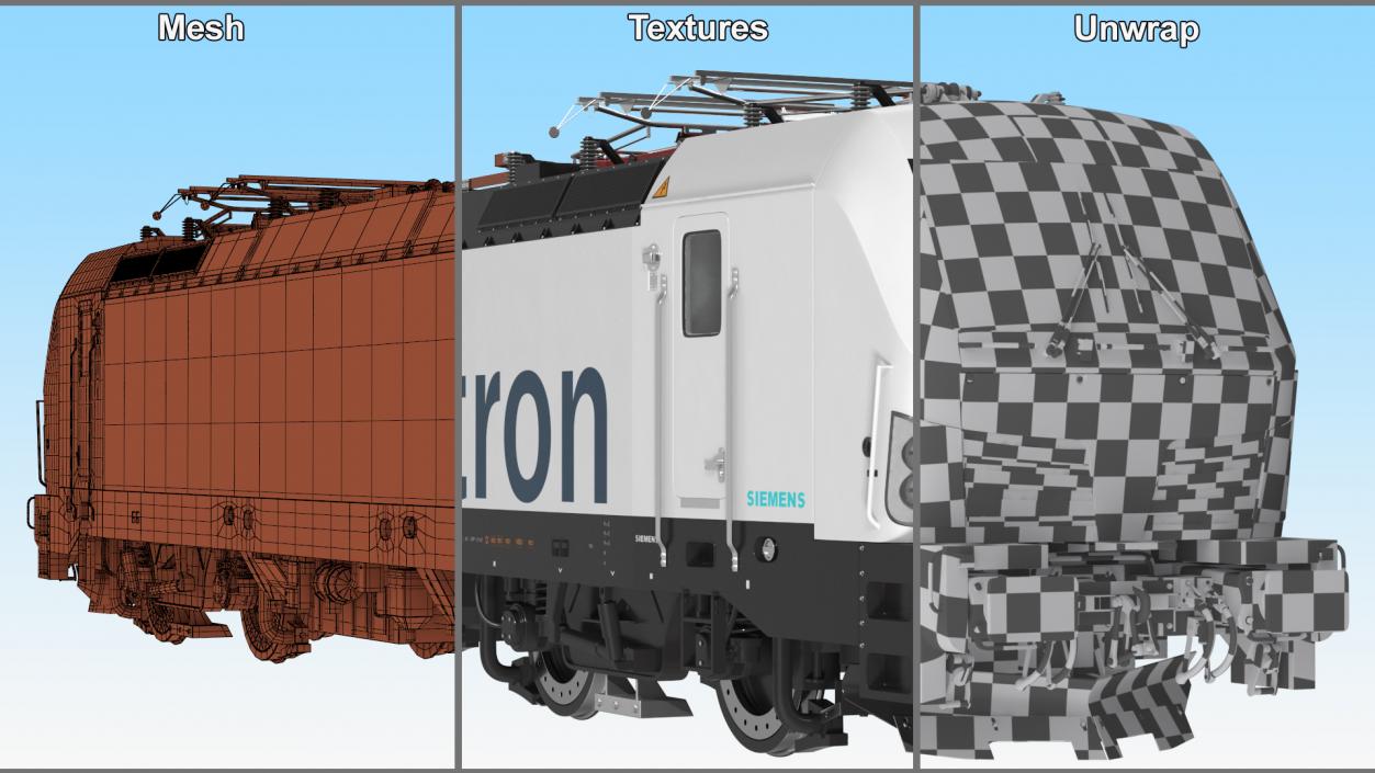 Siemens Vectron Locomotive White Rigged 3D model