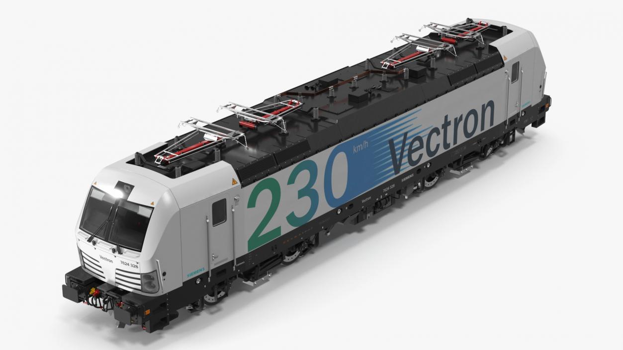 Siemens Vectron Locomotive White Rigged 3D model