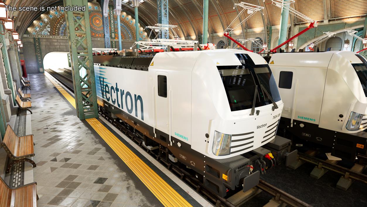 Siemens Vectron Locomotive White Rigged 3D model