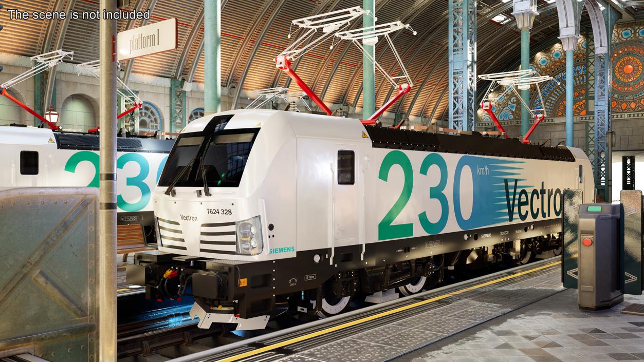 Siemens Vectron Locomotive White Rigged 3D model