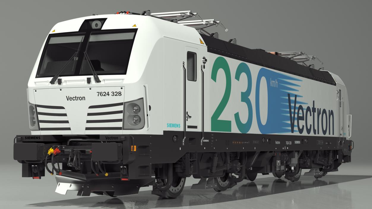 Siemens Vectron Locomotive White Rigged 3D model