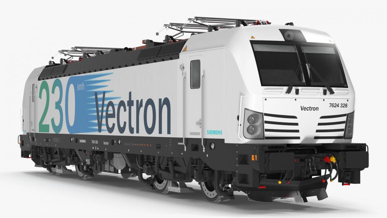 Siemens Vectron Locomotive White Rigged 3D model