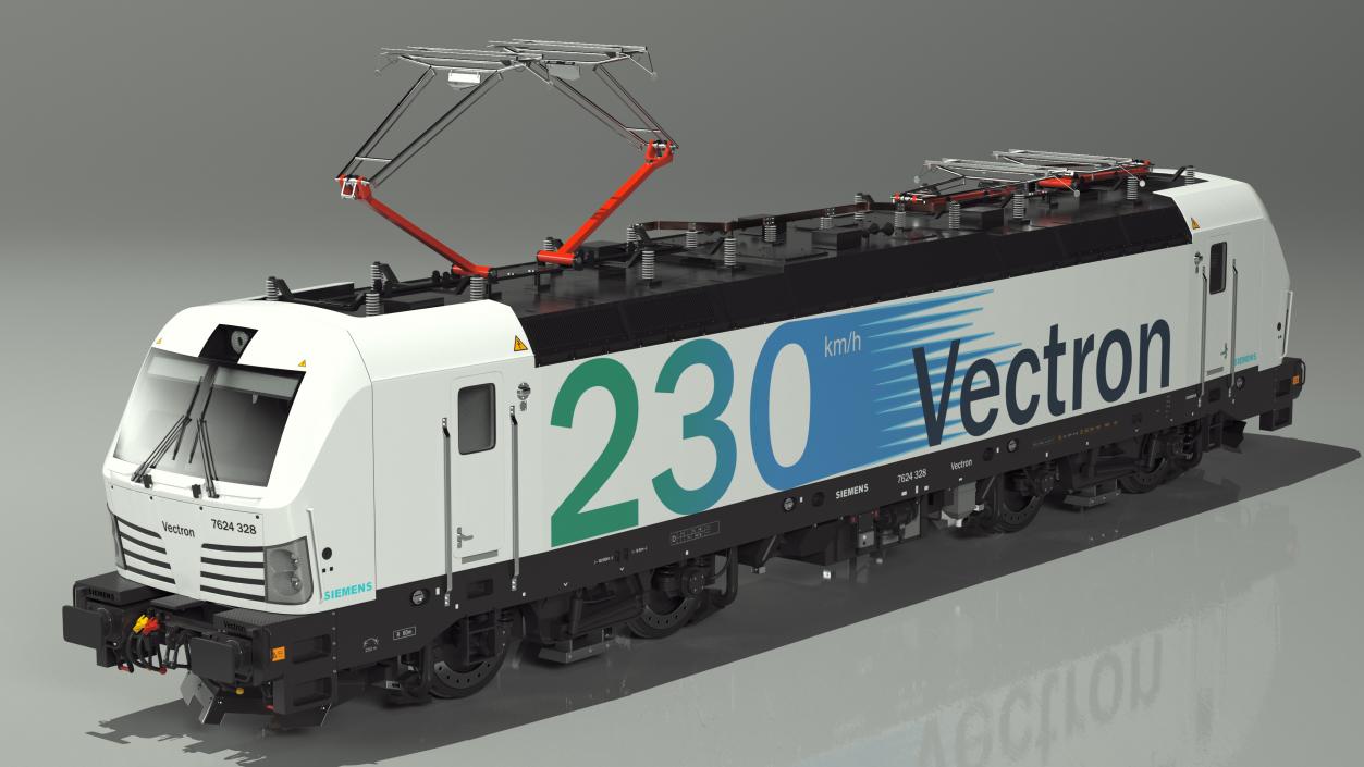 Siemens Vectron Locomotive White Rigged 3D model