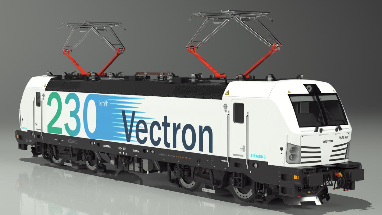 Siemens Vectron Locomotive White Rigged 3D model