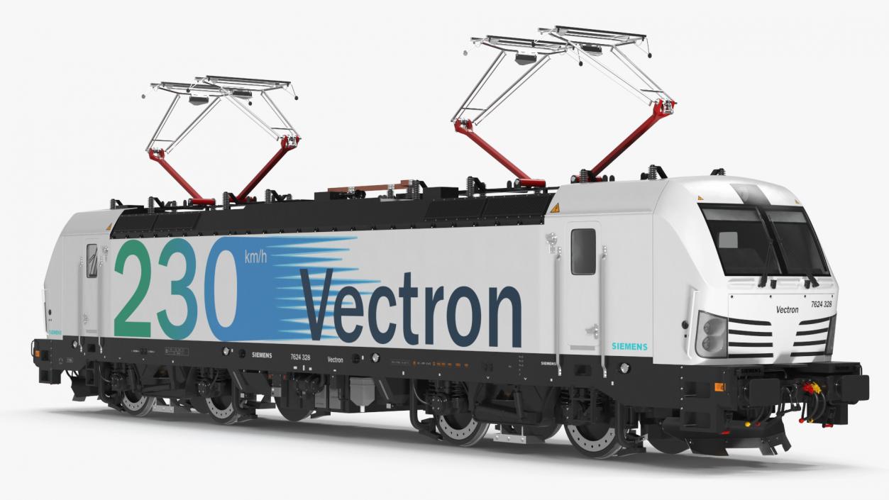 Siemens Vectron Locomotive White Rigged 3D model