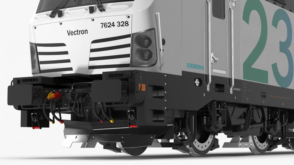 Siemens Vectron Locomotive White Rigged 3D model