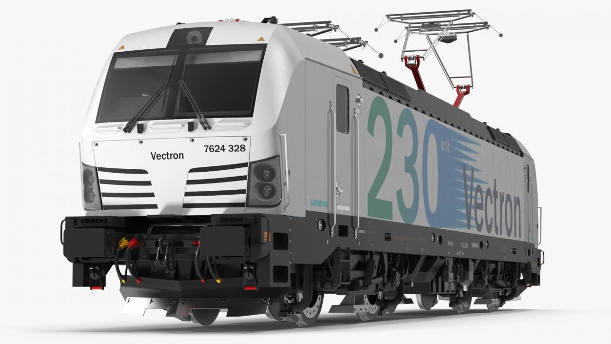 Siemens Vectron Locomotive White Rigged 3D model