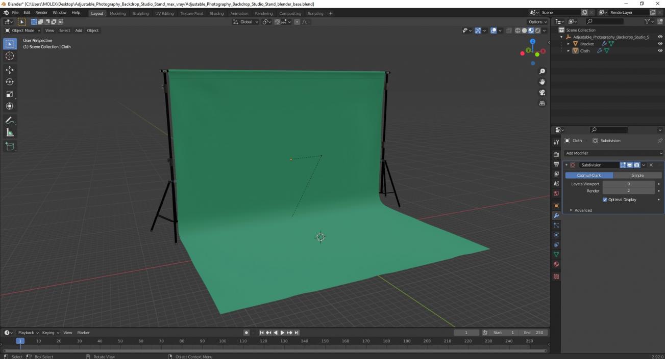 Adjustable Photography Backdrop Studio Stand 3D model