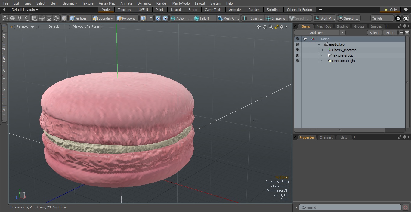 Cherry Macaron 3D model