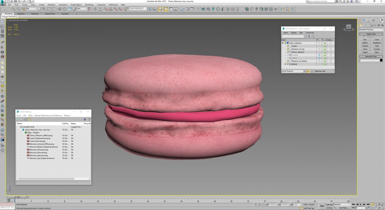 Cherry Macaron 3D model