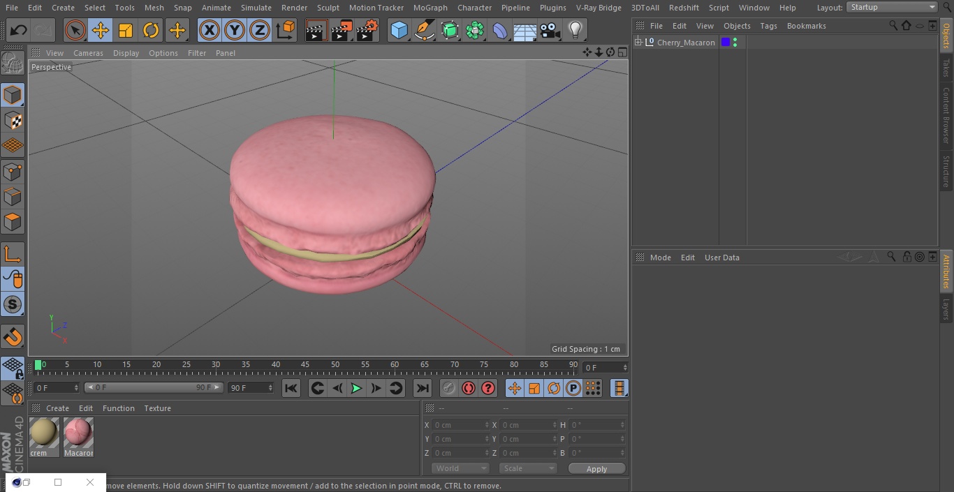 Cherry Macaron 3D model